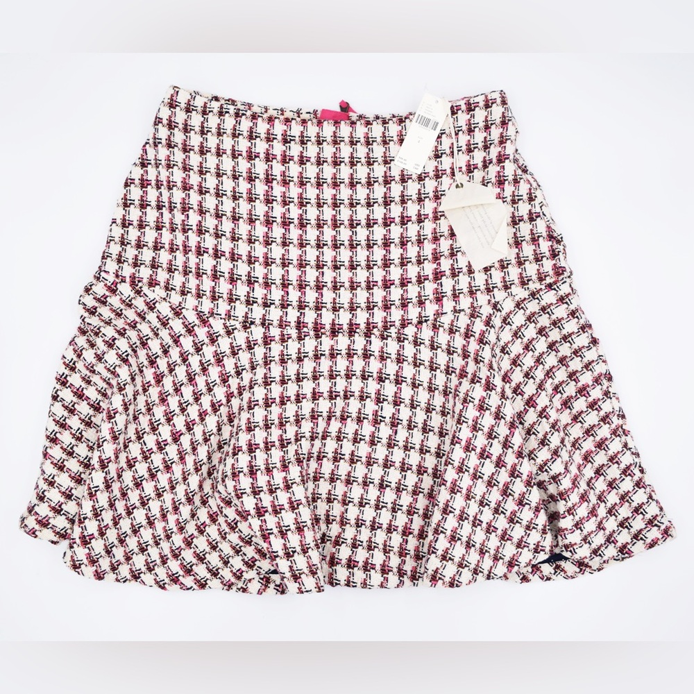 ANTHROPOLOGIE X MAEVE NWT Bobbie Plaid Flounced Skirt Woven Tweed Women’s Size 4
